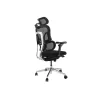 Ergonominė biuro kėdė EQUIP 651053 su galvos atrama ir porankiais, tinklinis atlošas, paminkštinta sėdynė, reguliuojamas aukštis 117–135 cm, plotis 660 mm, juoda