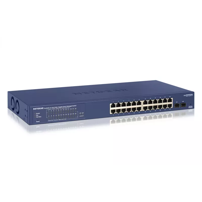 NETGEAR GS724TP valdomas L2/L3/L4 Gigabit Ethernet (10/100/1000) Power over Ethernet (PoE) 1U juodas, pilkas