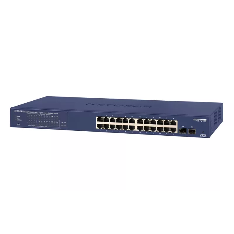 NETGEAR GS724TP valdomas L2/L3/L4 Gigabit Ethernet (10/100/1000) Power over Ethernet (PoE) 1U juodas, pilkas