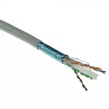 ACT Cat 6 F/UTP kietos vielos montavimo kabelis, PVC, CPR euroklasė ECA, 24 AWG, pilka, 500 m
