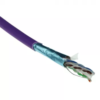 ACT Cat 6A F/UTP kietas montavimo kabelis, LSZH, CPR euroklasė ECA, 24AWG, violetinis, 500 m