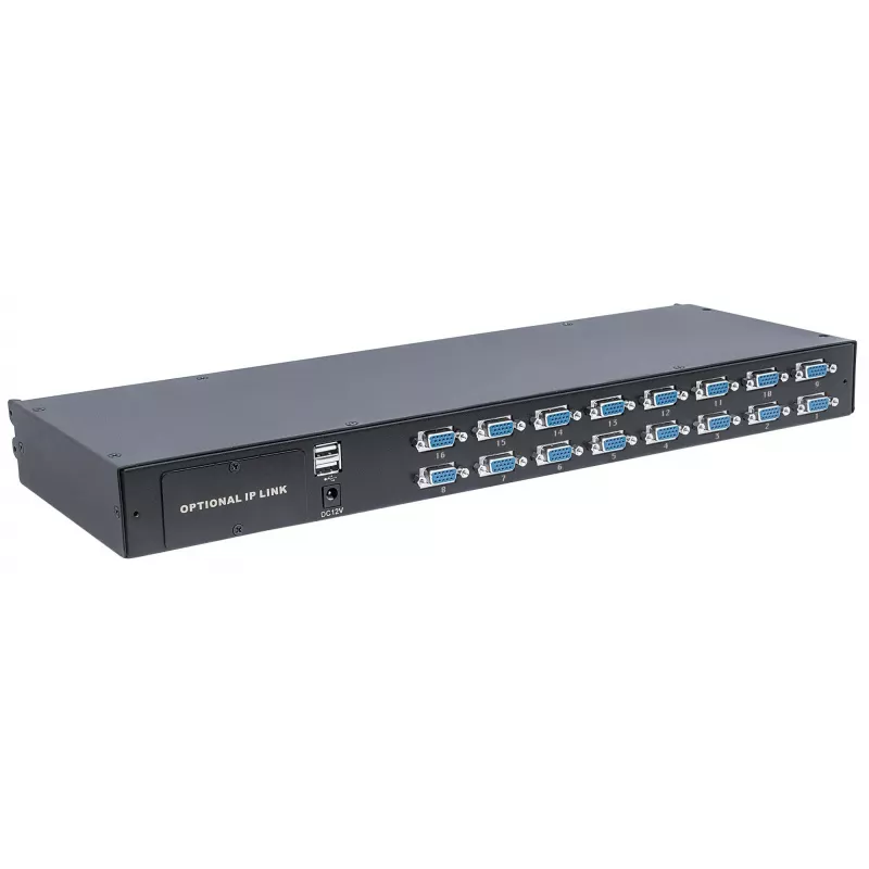 Intellinet modulinis 16 prievadų VGA KVM jungiklis, skirtas naudoti su gaminiais 507622, 507738, 507981, 507998, 508025, 508032, 508049 ir 508056