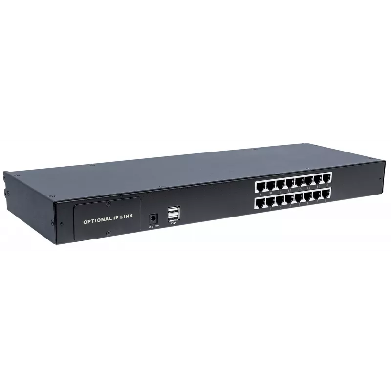 Intellinet modulinis 16 prievadų CAT5 VGA KVM jungiklis, skirtas naudoti su gaminio numeriais 507622, 507738, 507981, 507998, 508025, 508032, 508049 ir 508056