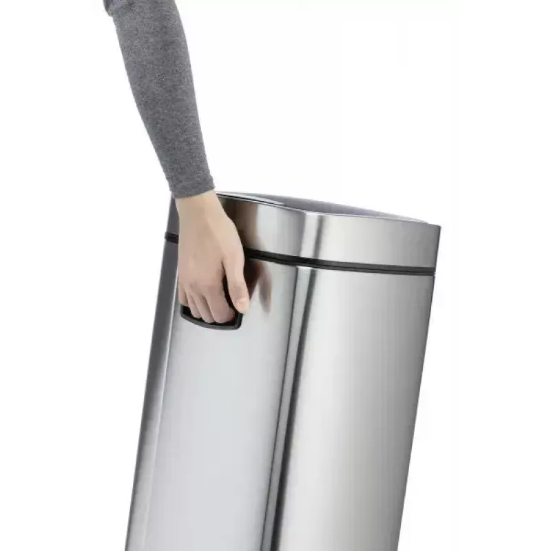 Durable TOUCH 21L stačiakampis nerūdijančio plieno šiukšlių konteineris su jutikliu, juodas sidabrinis