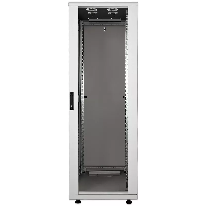 Intellinet 19 inch tinklo spinta - laisvai pastatoma, 26U, 600x600 mm (plotis x gylis), pilka, plokščia pakuotė, maks. 1500 kg, kelių taškų durų spyna, po vieną spyną kiekviename šoniniame skydelyje, naudingas gylis 123–373 mm, IP20, stelažas, plienas