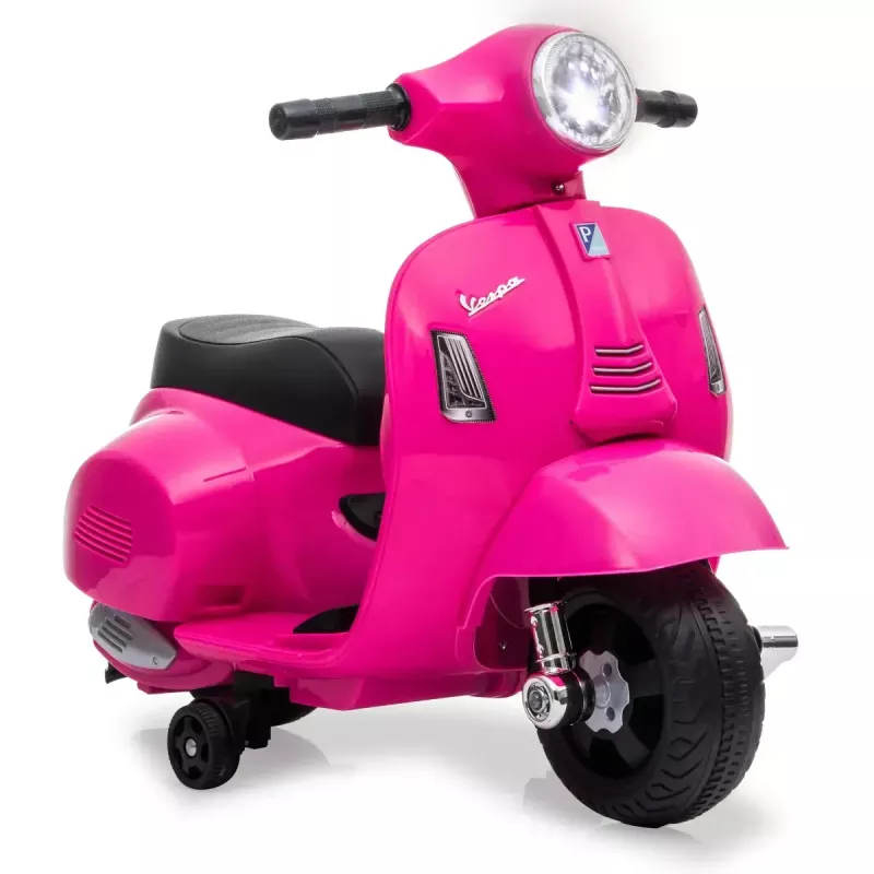 Elektrinis važinėjamas motoroleris Jamara Vespa Mini, 4 ratai, nuo 1,6 m., LED šviesos, juoda/rožinė