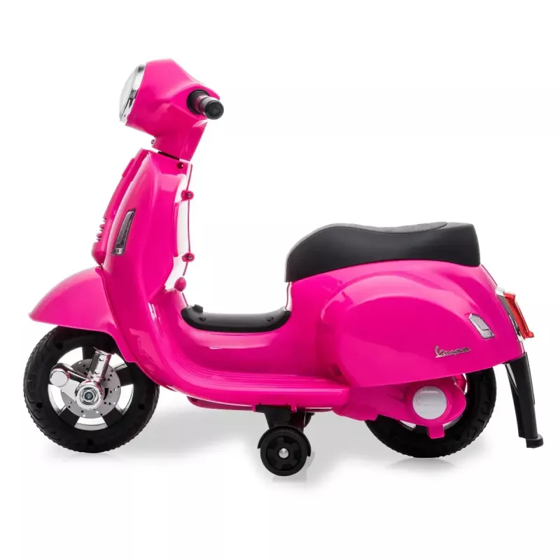 Elektrinis važinėjamas motoroleris Jamara Vespa Mini, 4 ratai, nuo 1,6 m., LED šviesos, juoda/rožinė