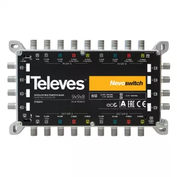 Televes MS 98NCQ (714201) aktyvusis multijungiklis, 9 įėjimai, 8 išėjimai