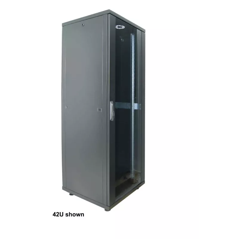 Intellinet 19 colių tinklo spinta - laisvai pastatoma (Basic), 22U, 600x800 mm (plotis x gylis), juoda, plokščia pakuotė, max 600 kg, vieno taško durų spyna, po vieną spyną kiekviename šoniniame skydelyje, naudingas gylis 123-573 mm, stovas, IP20, plienas