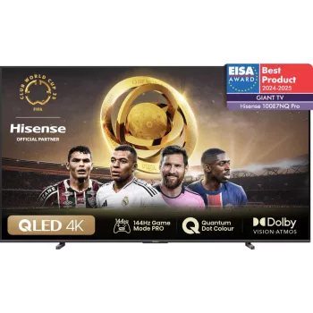 Hisense 100E77NQ PRO 254 cm (100 col.) 4K Ultra HD išmanusis televizorius QLED, Wi-Fi, juodas, 500 cd/m²
