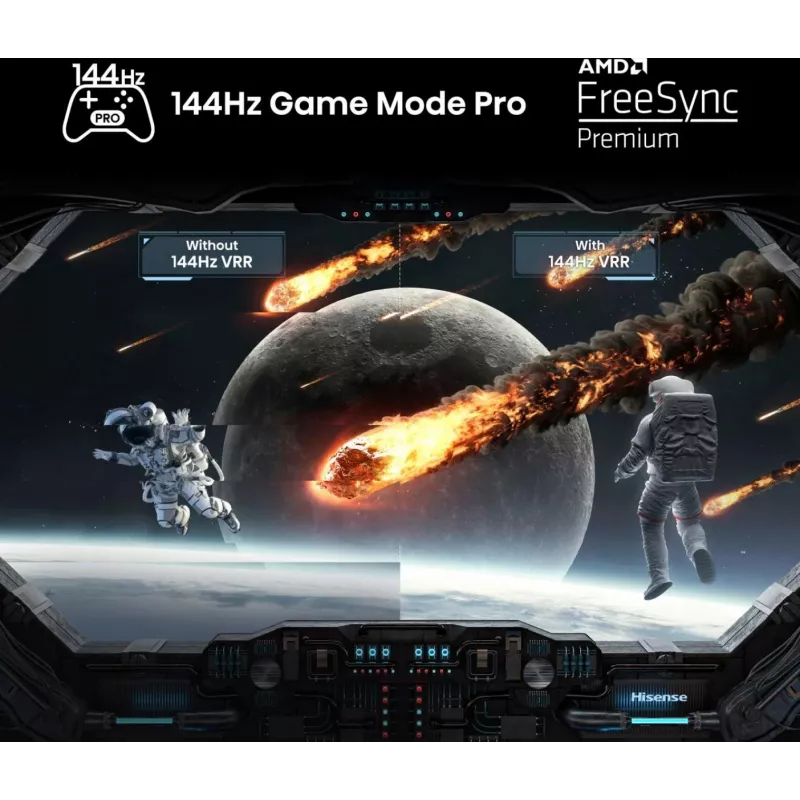Hisense 100E77NQ PRO 254 cm (100 col.) 4K Ultra HD išmanusis televizorius QLED, Wi-Fi, juodas, 500 cd/m²