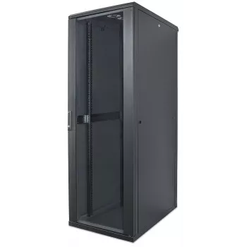 Intellinet 19 colių tinklo spinta – laisvai pastatoma, 32U, 600x600 mm (plotis x gylis), juoda, plokščios pakuotės, maks. 1500 kg, kelių taškų durų spyna, po vieną spyną kiekviename šoniniame skydelyje, naudingas gylis 123–373 mm, IP20, stovas, plienas