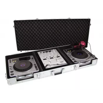 Dėklas Hard Case Roadinger 30125356 DJ valdikliui Fanera Juoda Sidabrinė