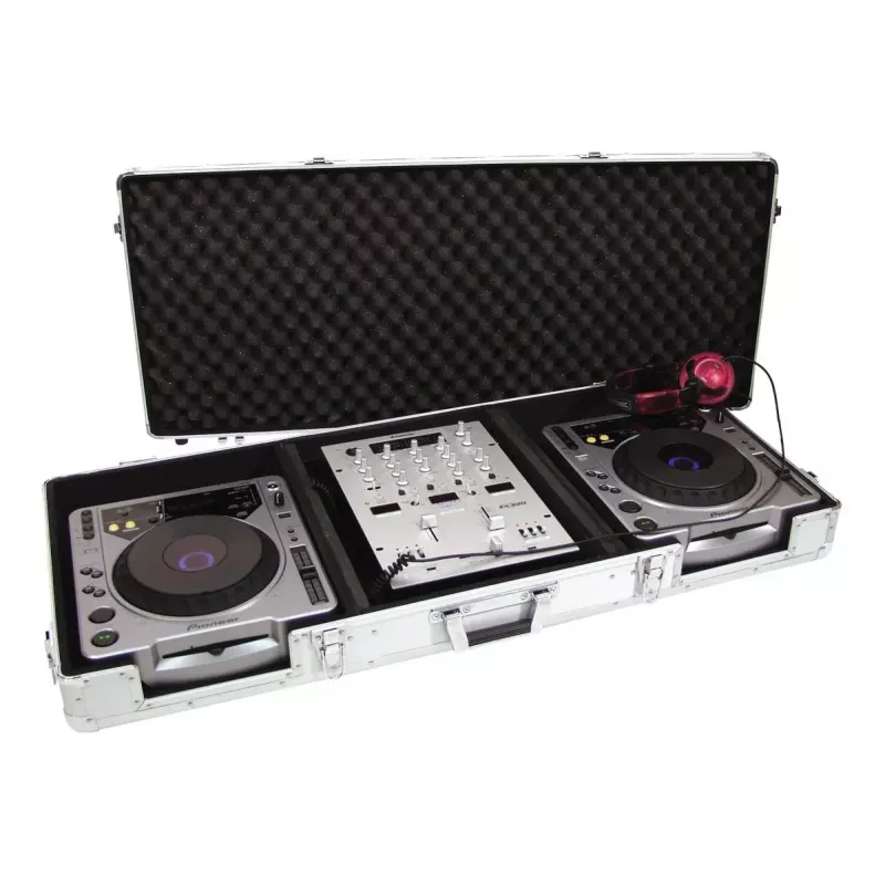 Dėklas Hard Case Roadinger 30125356 DJ valdikliui Fanera Juoda Sidabrinė