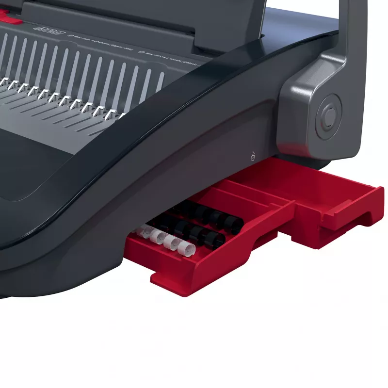 GBC CombBind® CB25 Rankinė įrišimo mašina, kombinuota, 25 lapų perforavimas, 390 lapų įrišimas, juoda/raudona