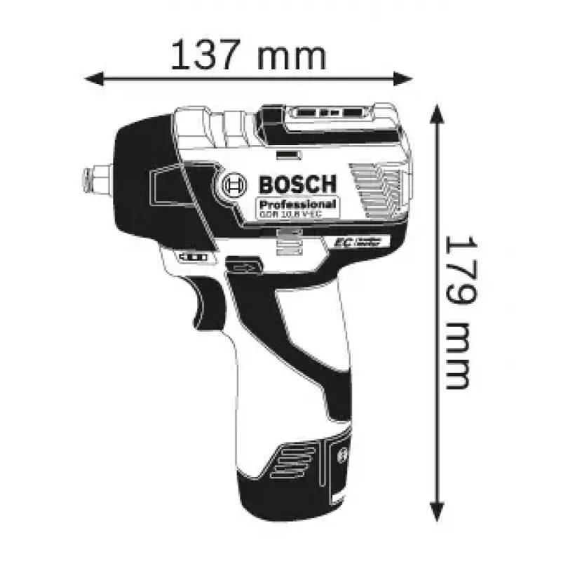 Pneumatinis veržliaraktis Bosch GDS 10.8 V-EC Professional 3/8 colio 2600 RPM 115 N⋅m