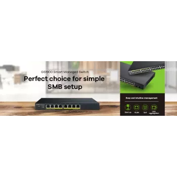 Zyxel GS1900-8HP valdomas L2 Gigabit Ethernet (10/100/1000) Power over Ethernet (PoE) jungiklis, juodas