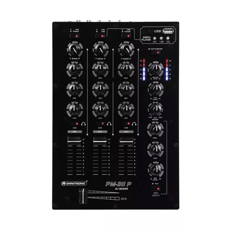 Audio maišytuvas Omnitronic 10006879 3 kanalai 20 - 20000 Hz Juoda