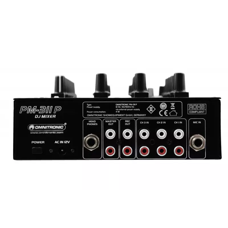 Audio maišytuvas Omnitronic 10006879 3 kanalai 20 - 20000 Hz Juoda