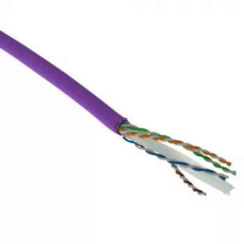 ACT Cat 6 F/UTP kieto vario montavimo kabelis, LSZH, CPR ECA, 24 AWG, violetinis, 305 m