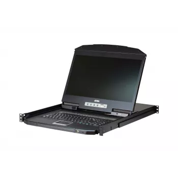 ATEN CL3116 16 prievadų trumpo gylio vieno bėgio LCD KVM jungiklis, 47 cm (18,5 colio), 1366 x 768 pikseliai, TFT-LCD, 250 cd/m², 1000:1, 170°