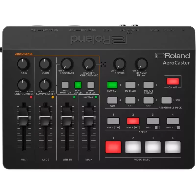 Garso sąsaja Roland AeroCaster Black 24 bit 48 kHz Phantom Power 48 V