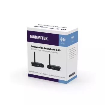 Marmitek Subwoofer Anywhere 640 - Belaidis garso siųstuvas ir imtuvas žemų dažnių garsiakalbiui