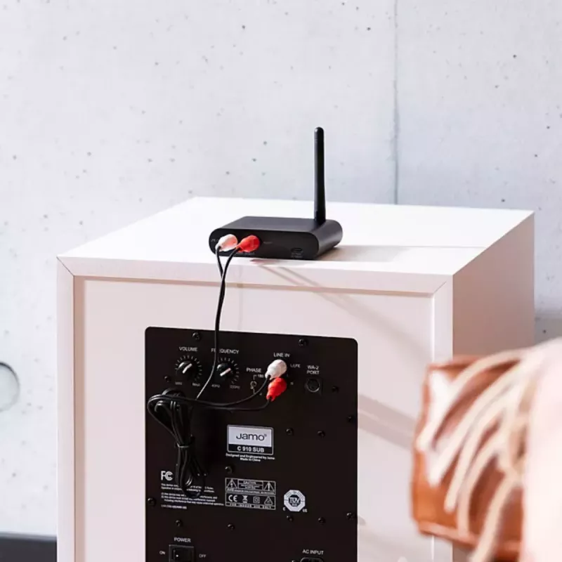 Marmitek Subwoofer Anywhere 640 - Belaidis garso siųstuvas ir imtuvas žemų dažnių garsiakalbiui