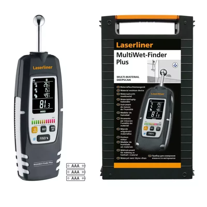 Laserliner MultiWet-Finder Plus elektroninis higrometras juodas baltas skaitmeninis ekranas