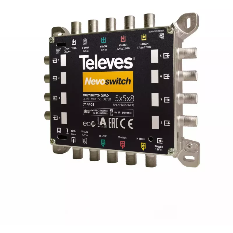 Satelitinis multiswitch Televes 714403 5 įėjimai 13 išėjimų