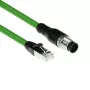 ACT Industrial 15.00 m Sensorinis kabelis M12A 8 kontaktų kištukas į RJ45 kištuką, Ultraflex SF/UTP TPE kabelis, ekranuotas