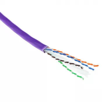ACT Cat6a U/UTP kietasis montavimo kabelis, LSZH, CPR euroclass ECA, 23AWG, violetinis, 305 m