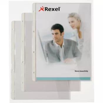 Rexel dokumentų aplankas su užlenkiamu atvartu, 220 x 300 mm, skaidrus, 0,13 mm