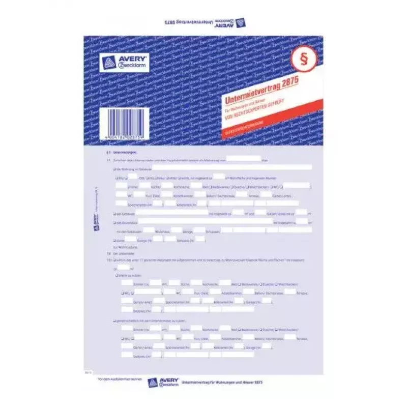 Avery 2875 registracijos popierius, A4, mėlynai baltas