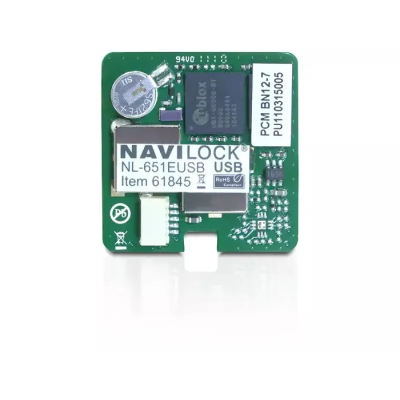 USB GPS imtuvas modulis Navilock NL-651EUSB — 50 kanalų, USB sąsaja, jautrumas -160 dBmW, 30×30×7.9 mm