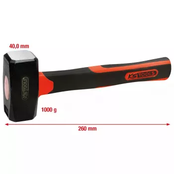 Plaktukas kūjis KS Tools 142.5101 Plieninė galva Stiklo pluošto rankena 26 cm 1,13 kg