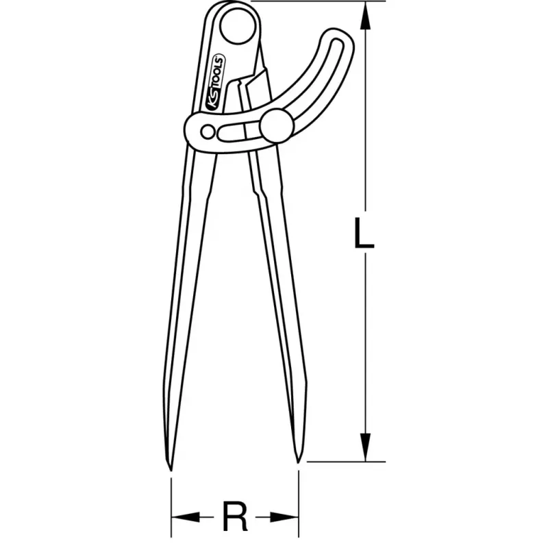 Skirstytuvas KS Tools 300.0416 Plieninis 200 mm Ilgis 150 mm