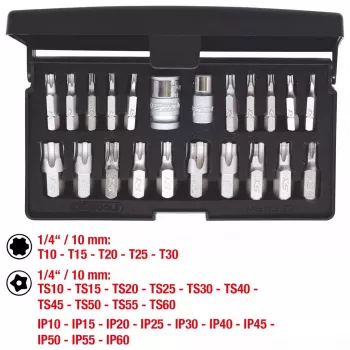 KS Tools 911.3120 – 22 plieniniai lizdiniai raktai, 432 g