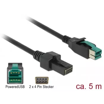 PowerUSB kabelis DeLOCK 85486 Juodas 5m