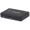 Manhattan HDMI Splitter 2 prievadų, 4K@30Hz, 1x HDMI šaltinis į 2x HD ekranus (tas pats vaizdas abiejuose), maitinimas iš tinklo (kabelis 0,9 m), juoda, trejų metų garantija