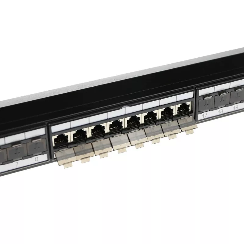 ACT Patchpanel 24 prievadų ekranuotas CAT6A su dangteliu