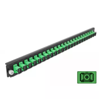 Priekinis skydelis Splice Box DeLOCK 19 colių 24 prievadų SC Simplex žalias