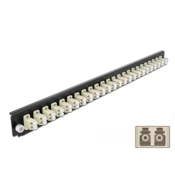 Priekinis skydelis Splice Box DeLOCK 19 colių 43359 24 prievadai LC Duplex smėlio spalvos
