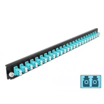 Priekinis skydelis Splice Box DeLOCK 19 colių 24 prievadų LC Duplex aqua