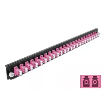 Priekinis skydelis Splice Box DeLOCK 19 colių 24 prievadų LC Duplex violetinis
