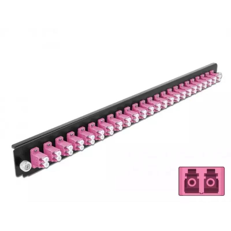 Priekinis skydelis Splice Box DeLOCK 19 colių 24 prievadų LC Duplex violetinis