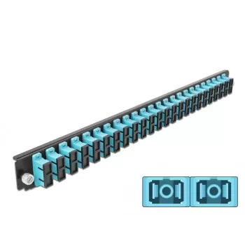 Patch panel DeLOCK 43366 – 1U priekinis skydelis SC lizdams 19 inch dėžei