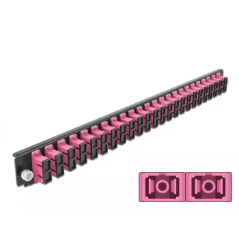 Priekinis skydelis Splice Box DeLOCK 19 colių 24 prievadų SC Duplex violetinis