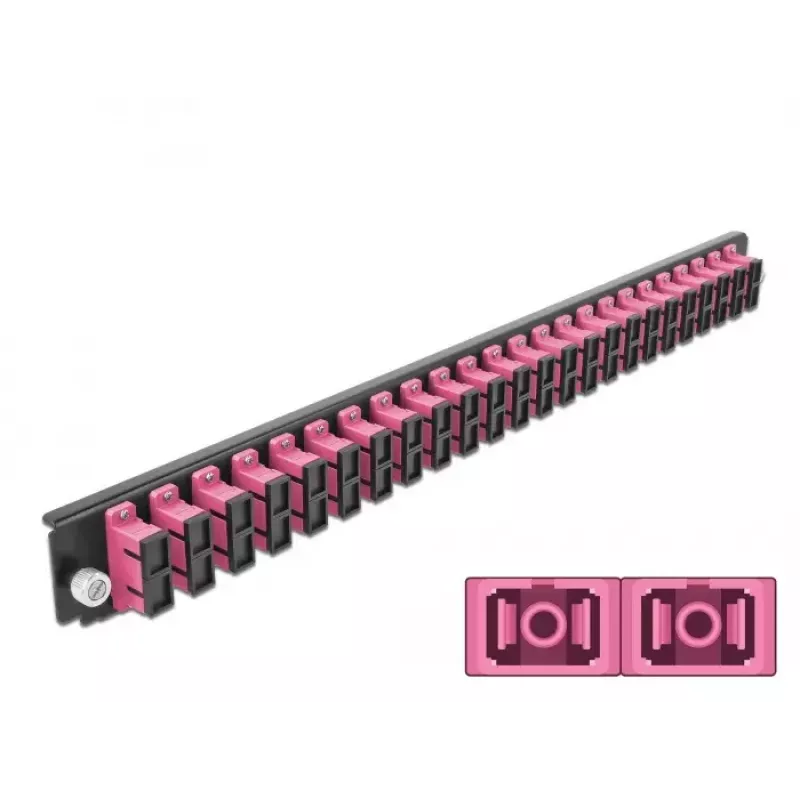 Priekinis skydelis Splice Box DeLOCK 19 colių 24 prievadų SC Duplex violetinis