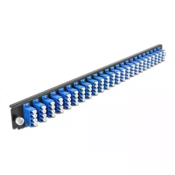 Priekinis skydelis Splice Box DeLOCK 19 colių 24 prievadų LC Quad mėlynas
